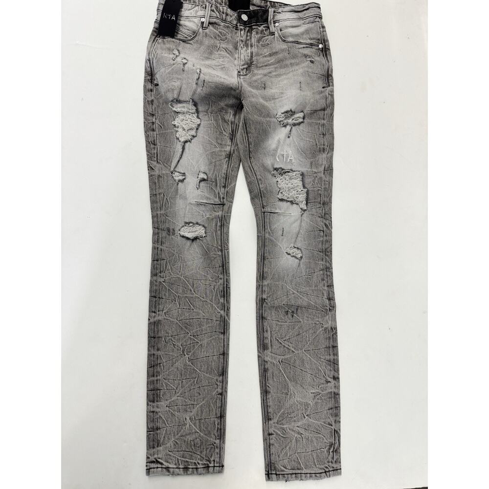 RTA Concrete Bryant Distressed Skinny Jeans 32